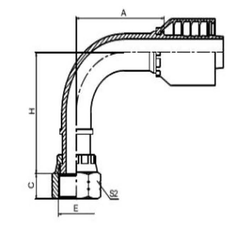 90° NPT Male ORFS Flare Straight Thread Integral