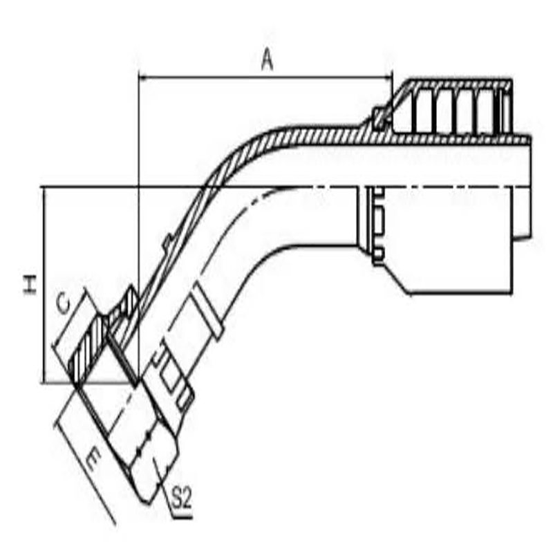 45° NPT Male ORFS Flare Straight Thread Integral