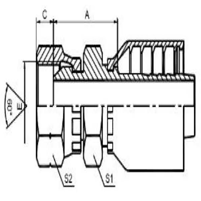60° External Taper Double Hexagonal Integral Internal Thread in British Pipe