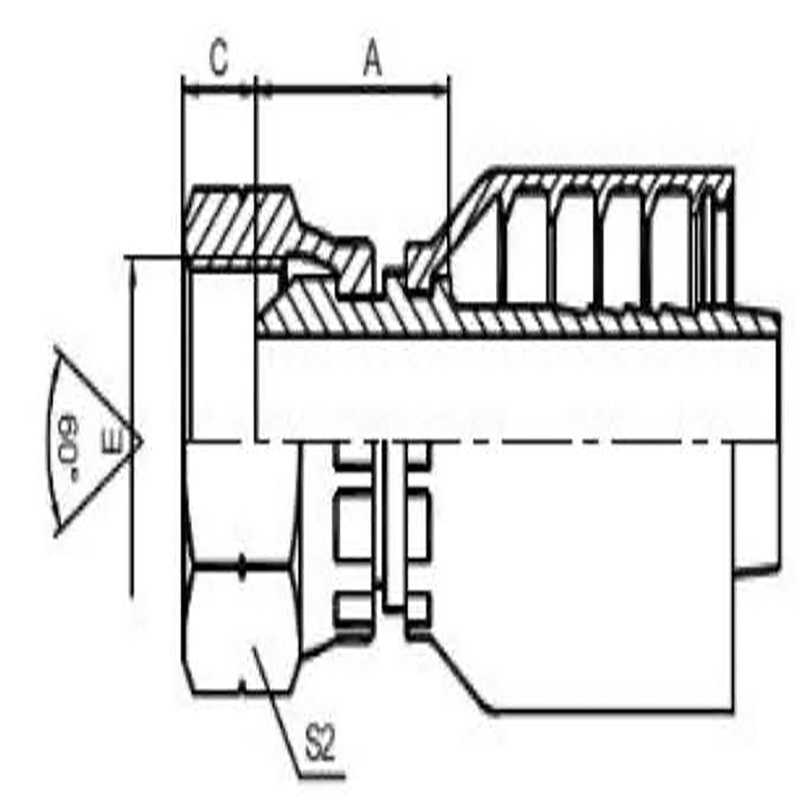 Integral 60° External Taper with Internal Thread in British Standard Pipe