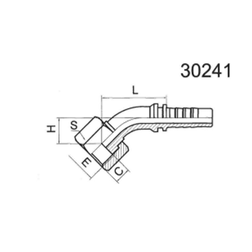 45° Metric Internal Threaded Plane