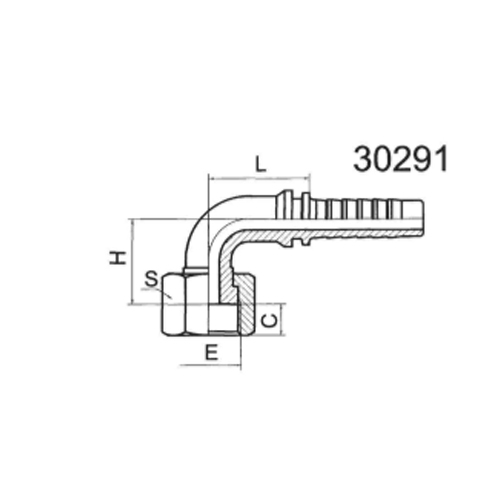 90° Metric Internal Threaded Flange