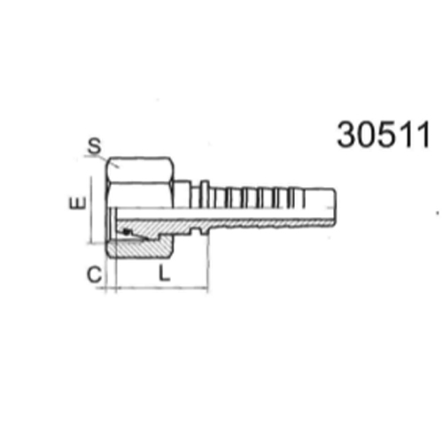 Metric internal thread with 24° cone and O-ring heavy series