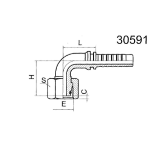 90° Metric Internal Thread with 24° Tapered O-Ring Heavy Series