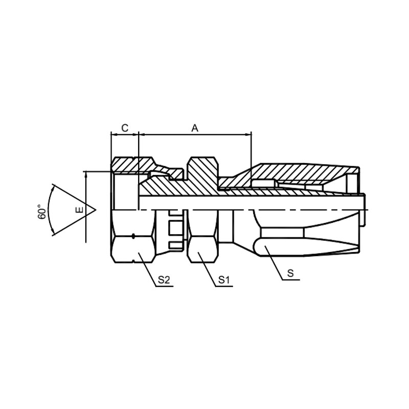Imperial internal thread 60° external conical surface