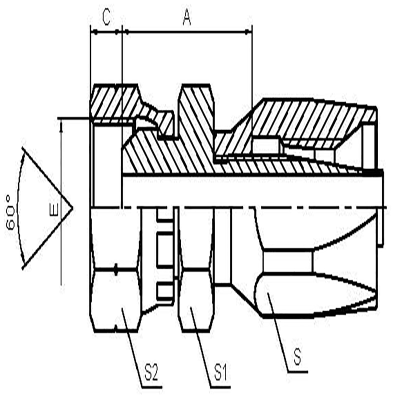 Imperial internal thread 60° external conical surface
