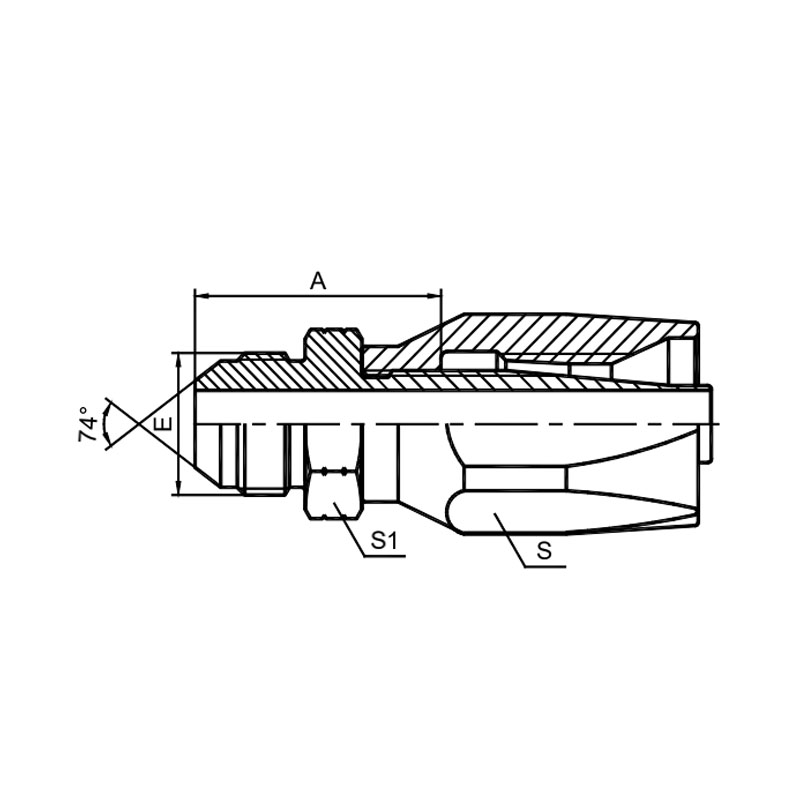 American JIC external thread 74° external conical surface