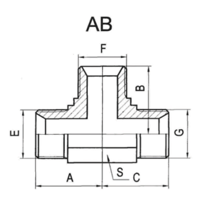 BSP External Thread 60° Internal Cone Tee