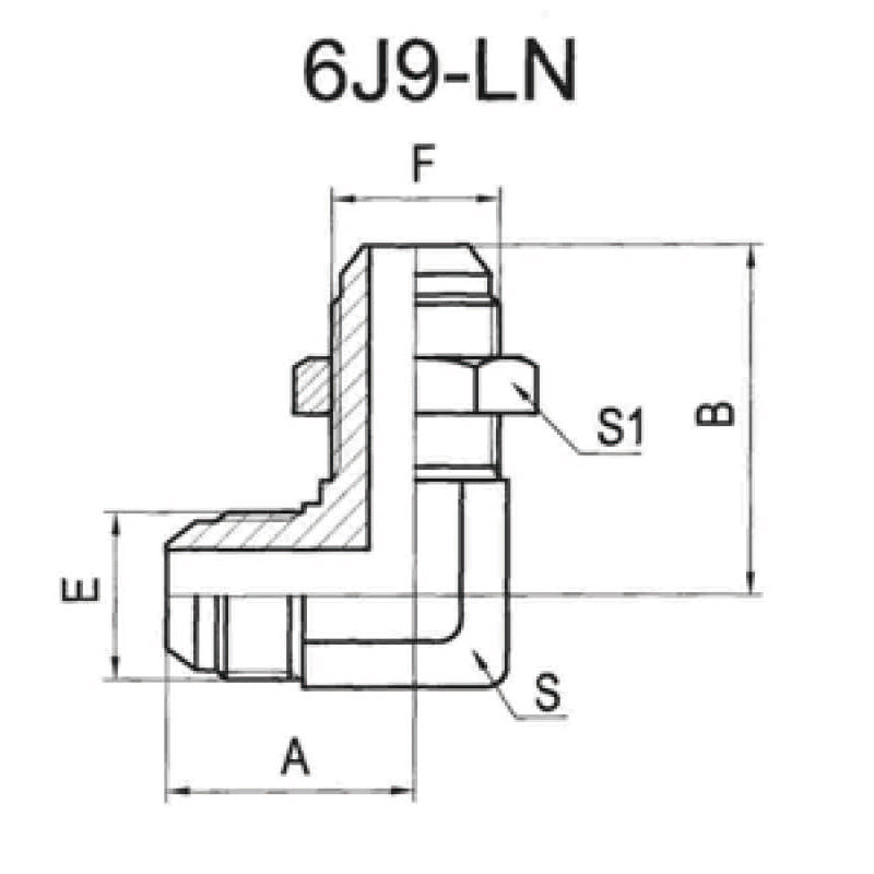 90° NPT JIC Male Thread 74° External Tapered Flange Coupling