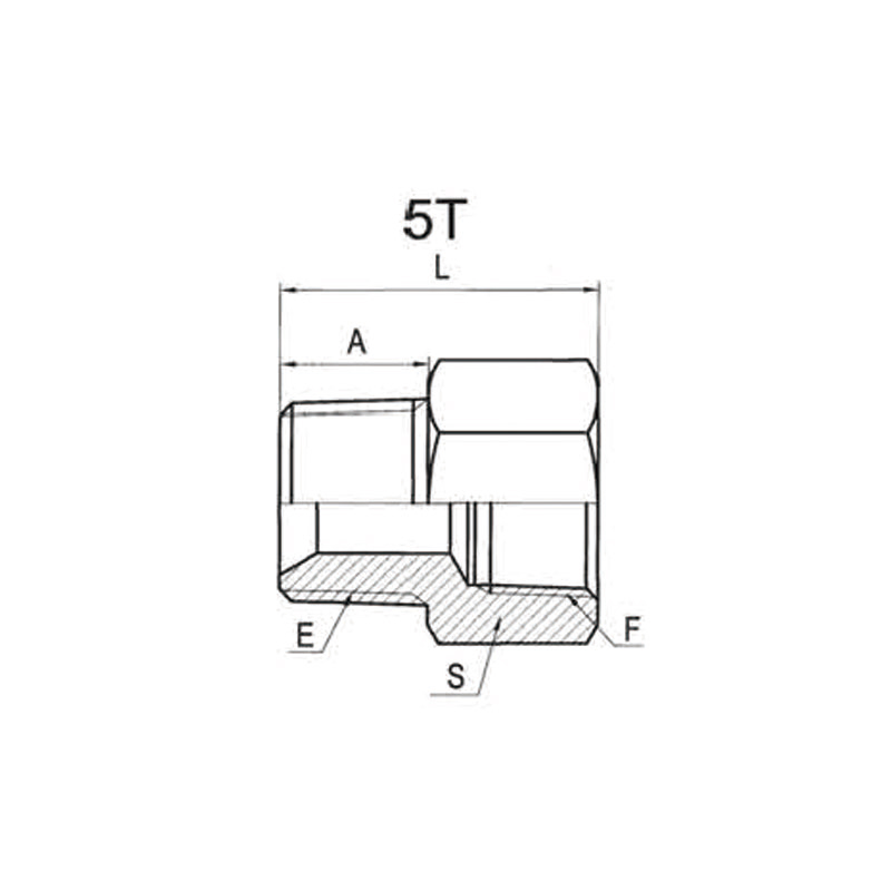 external thread / BSPT internal thread
