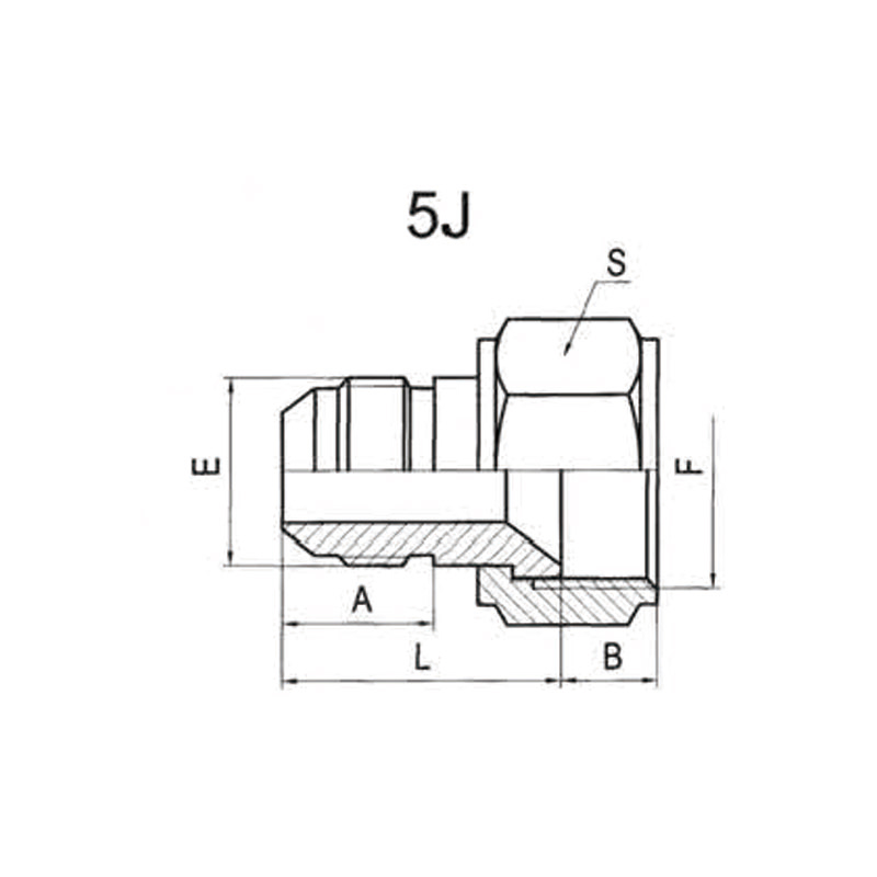 American JIC external thread 74° external cone / internal thread 74° internal cone