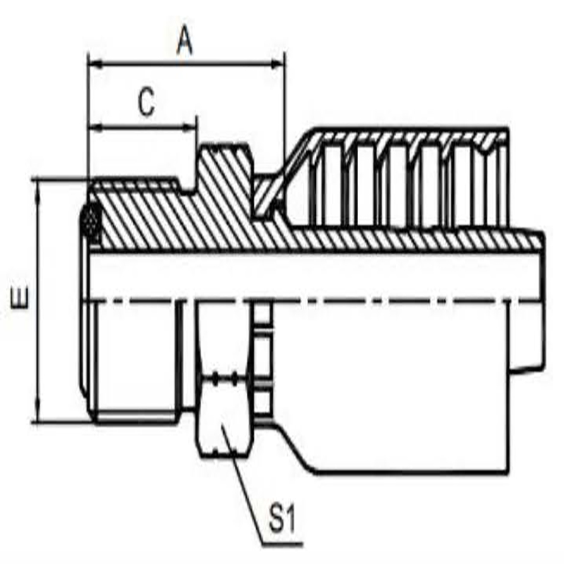 American-made ORFS external thread flat O-ring seal, integrated design. American-made ORFS external thread flat O-ring seal, integrated design.