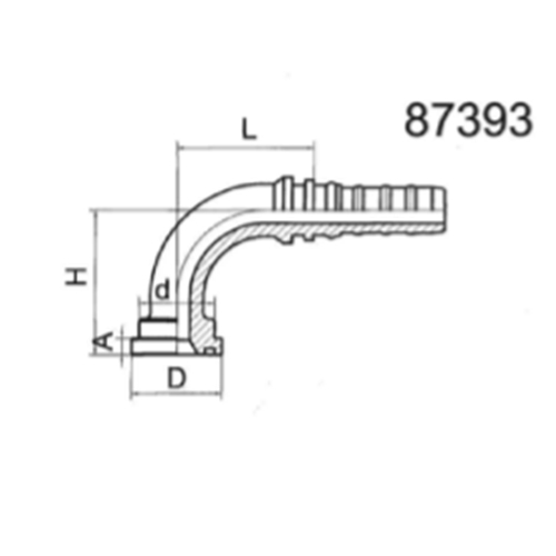 90° SAE flange, 3000 PSI