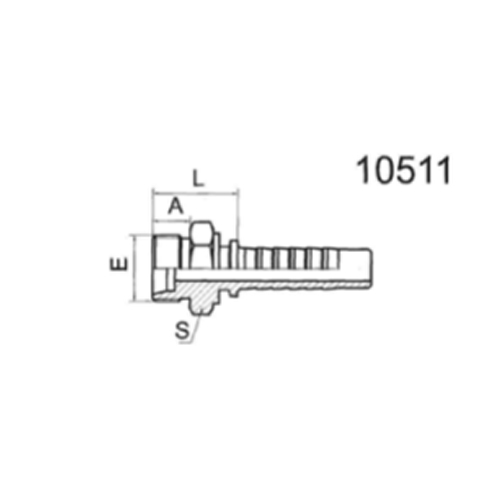 Metric external thread with a 24° internal taper and heavy series