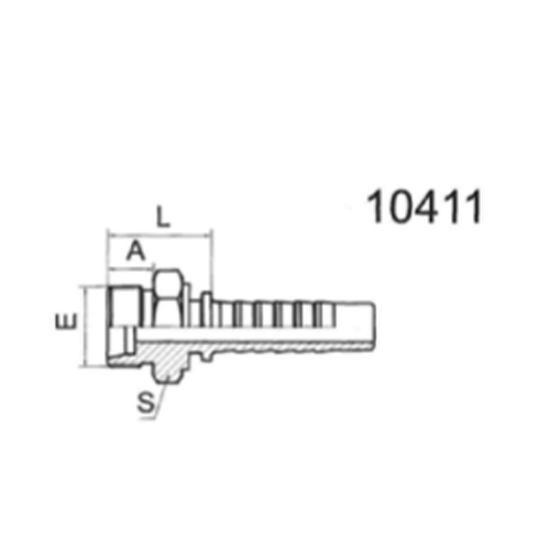 Metric external thread, 24° internal taper, light series