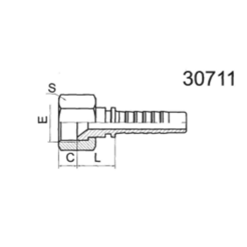 Metric internal thread with a 74° internal taper surface