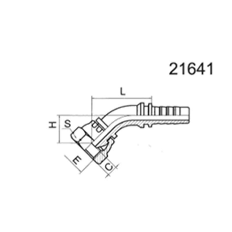 45° American NPSM internal thread, 60° external conical surface