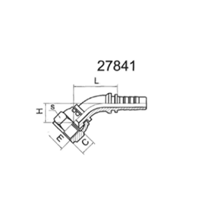 45° American SAE internal thread, 90° internal taper surface