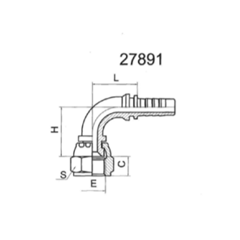 90° American SAE internal thread 90° internal taper surface