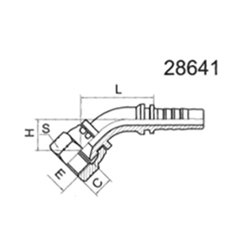 45° Japanese metric internal thread, 60° internal taper surface