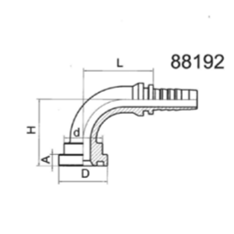 90° Japanese flange