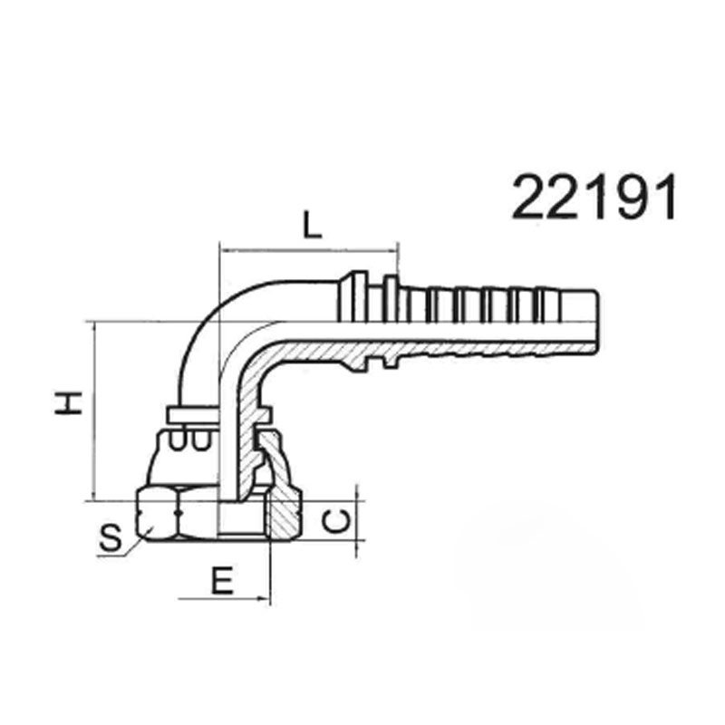 90° English internal thread spherical surface