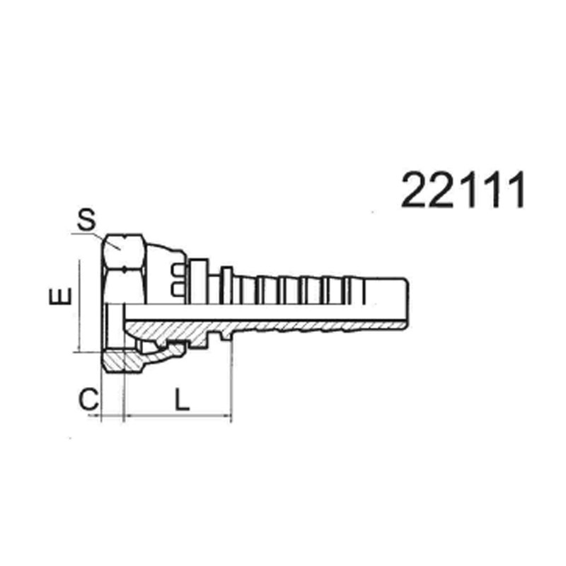 English internal thread spherical surface