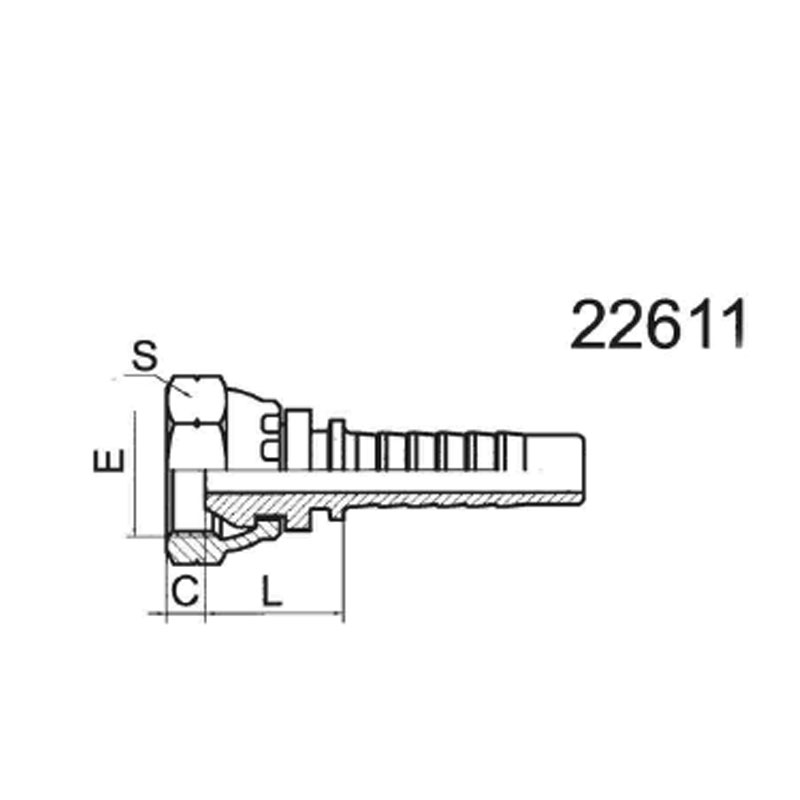 English internal thread with a 60° external conical surface