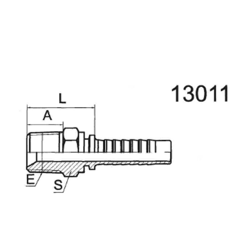 English tapered pipe external thread