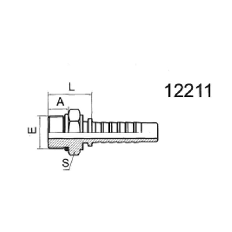 British pipe external thread, flat surface, O-ring seal