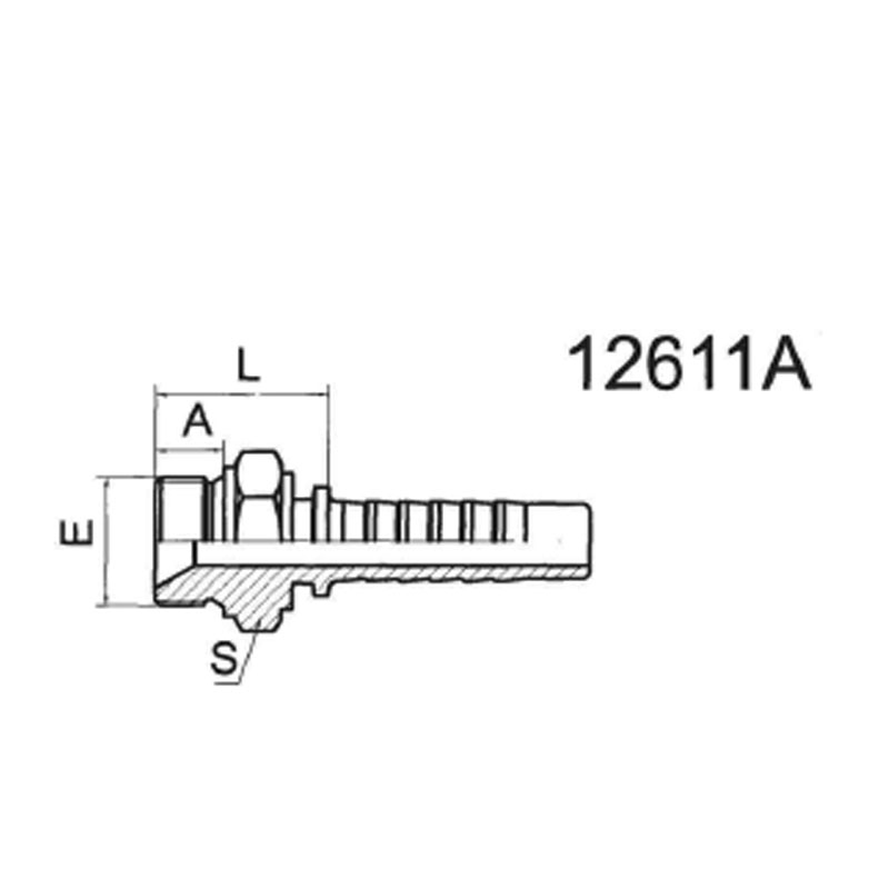 British pipe external thread with a 60° internal taper or hexagonal end face combination gasket seal
