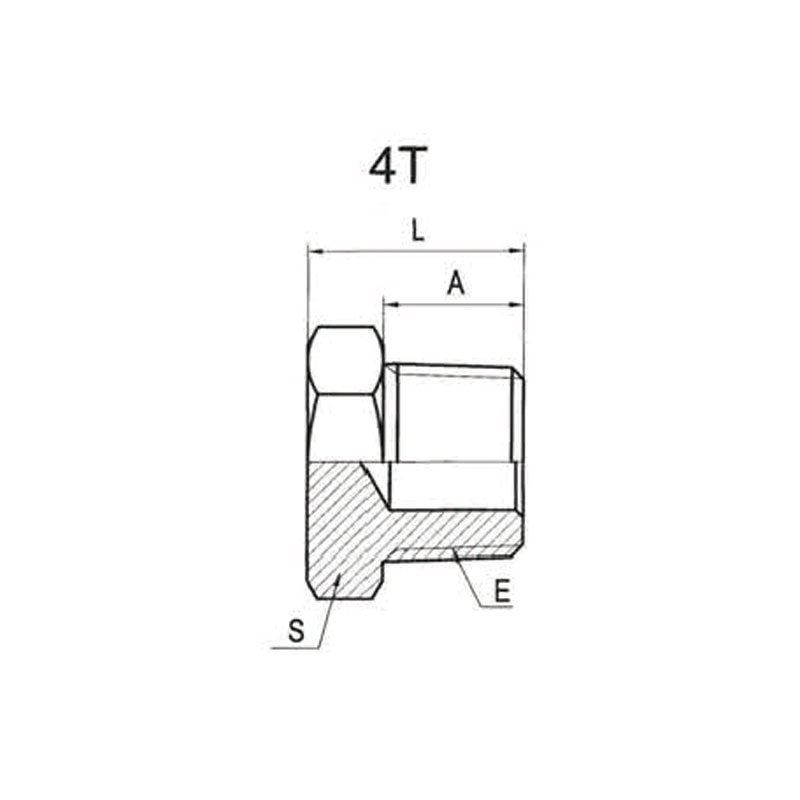 BSPT external thread external hex plug