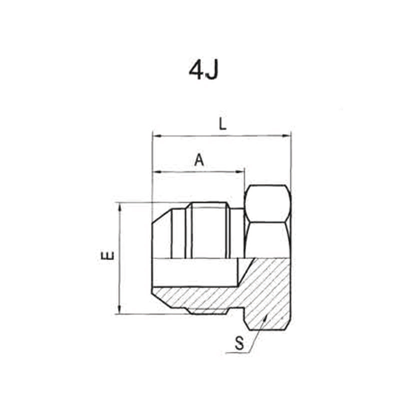 American-made JIC external thread with a 74° external taper plug