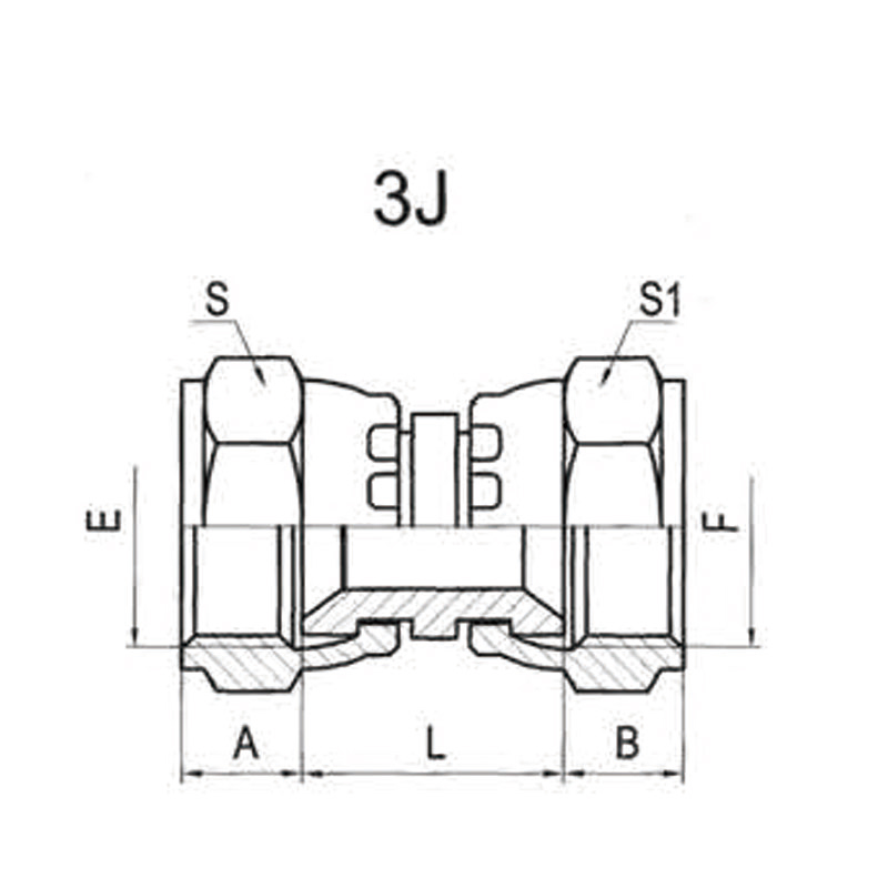 US-standard JIC internal thread with a 74° internal taper