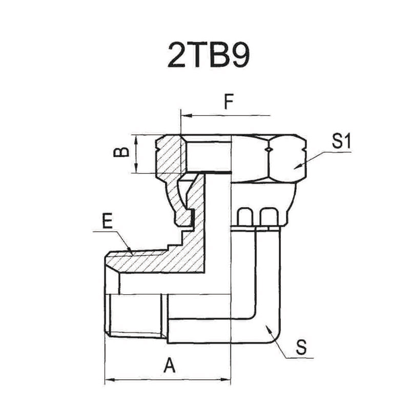 90° BSP external thread / BSP internal thread 60° external taper