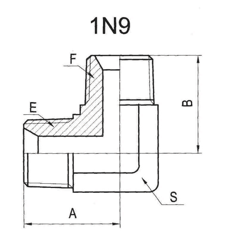 90° NPT external thread