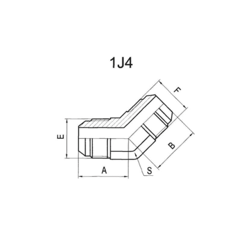 45° American JIC external thread, 74° external taper