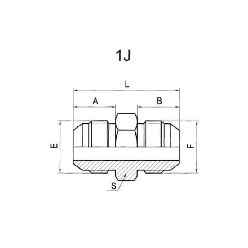 US-standard JIC external thread, 74° external taper