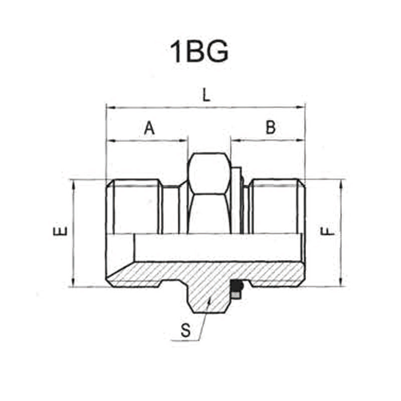 BSP external thread 60° internal taper or hexagonal end face combination gasket seal / external thread hexagonal end face O-ring seal