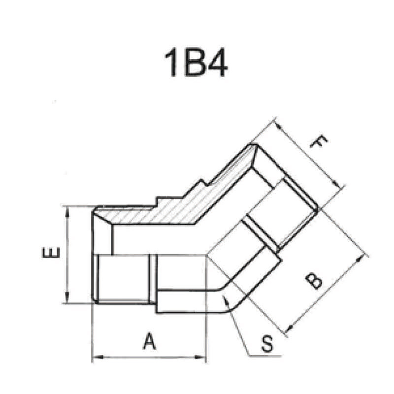 45° BSP external thread, 60° internal taper