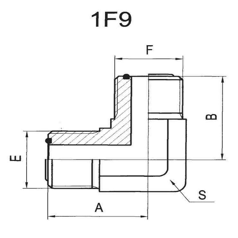 90° US-standard ORFS external thread O-ring flat face seal