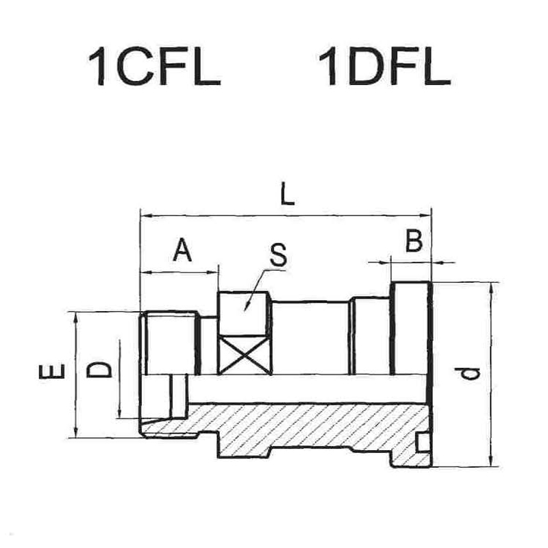 Metric external thread 24°/Light series flange