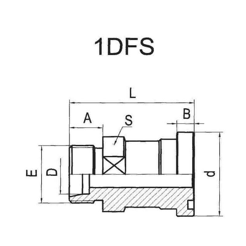 90° metric external thread 24°/Light series flange