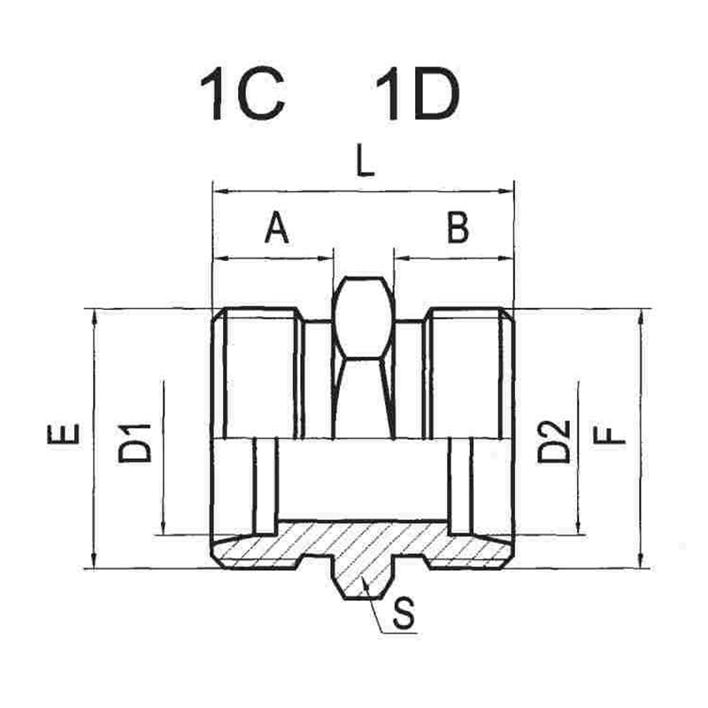Metric external thread 24° tapered series
