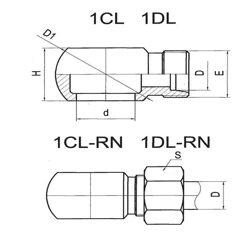 Metric external thread 24° swivel joint